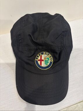 New Era Black Cap with Alfa Romeo Embroidered Badge
